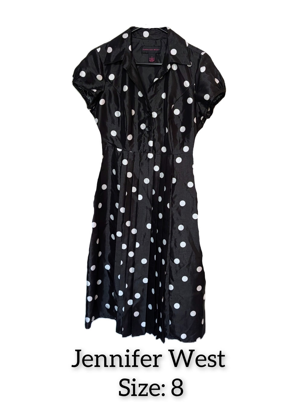 Black & White Polka Dot Fit-and-Flare Dress